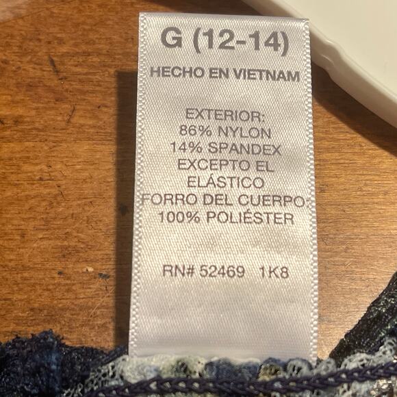 Time and Tru Printed Lace Peasant Top New Wi Tags Womens L Blue 35.0=R9 - Picture 12 of 13